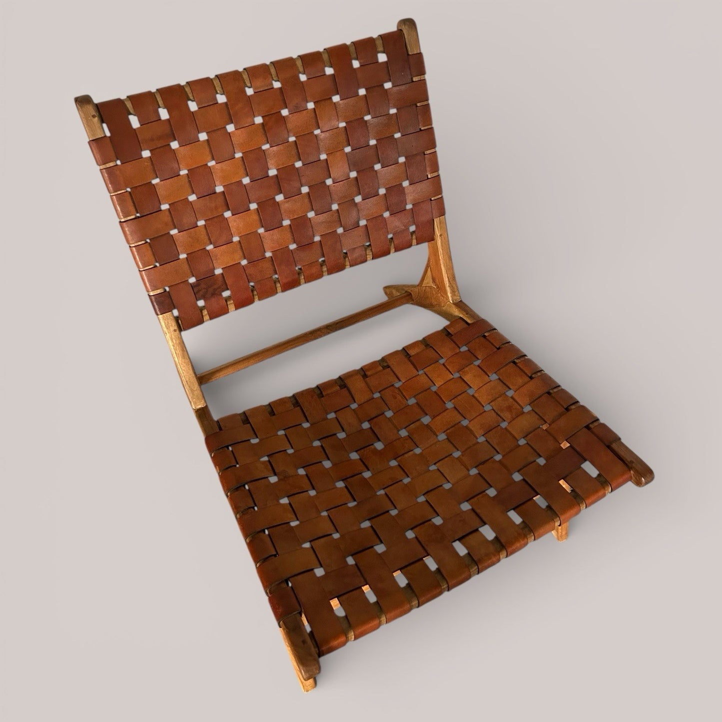 Scandinavian Style Woven Leather Lounge Chair