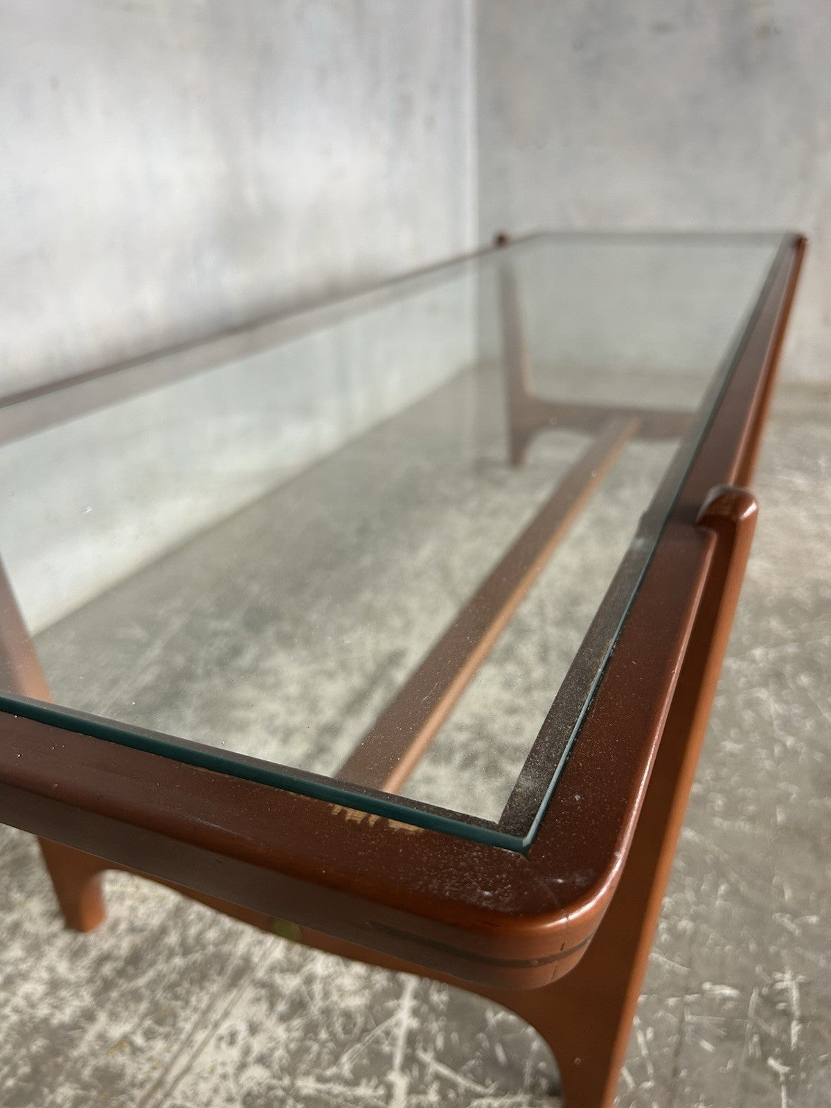 Mid Century Teak And Glass Coffee Table