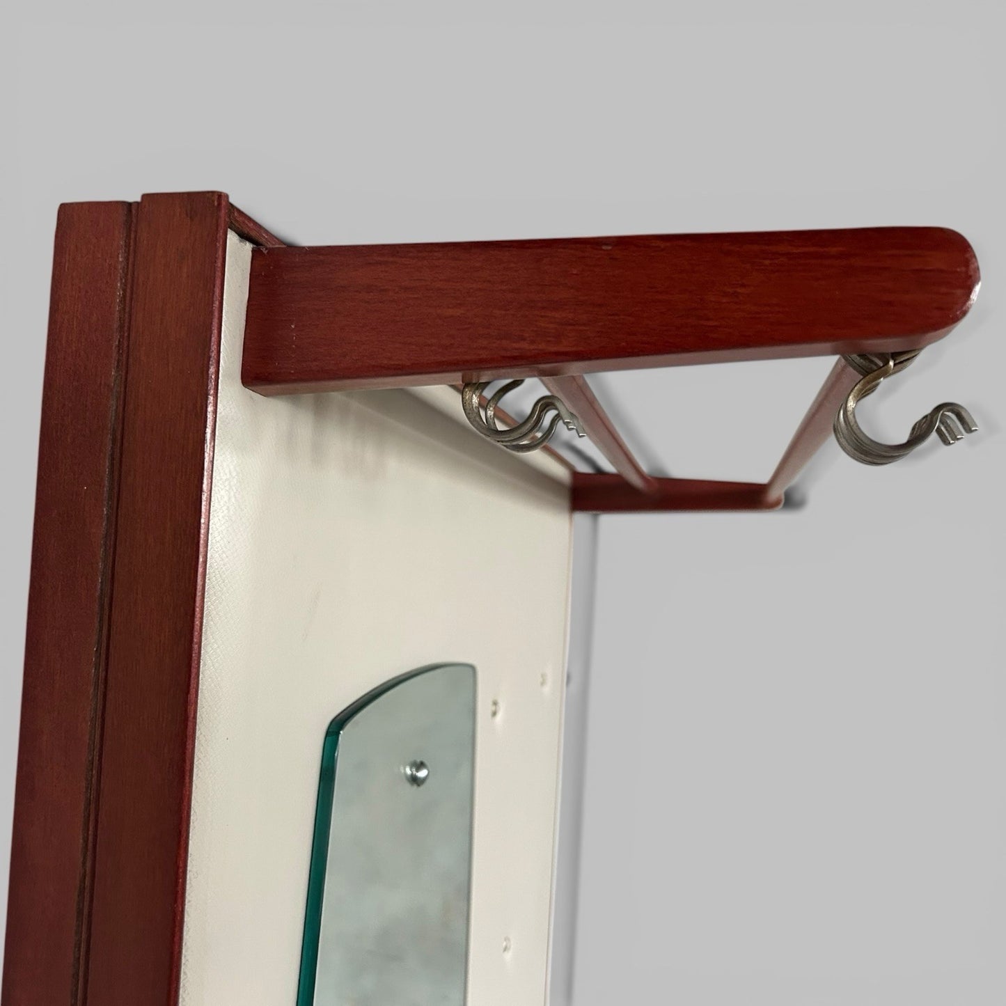 1960s Teak Hall Stand – Mirror Back with Drawer, Cupboard and Umbrella Tray