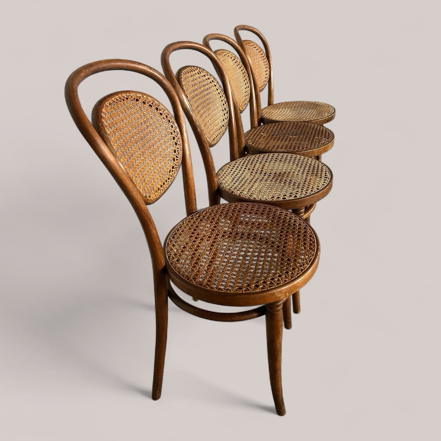 Vintage Thonet-Style Dining Set – Beech and Cane