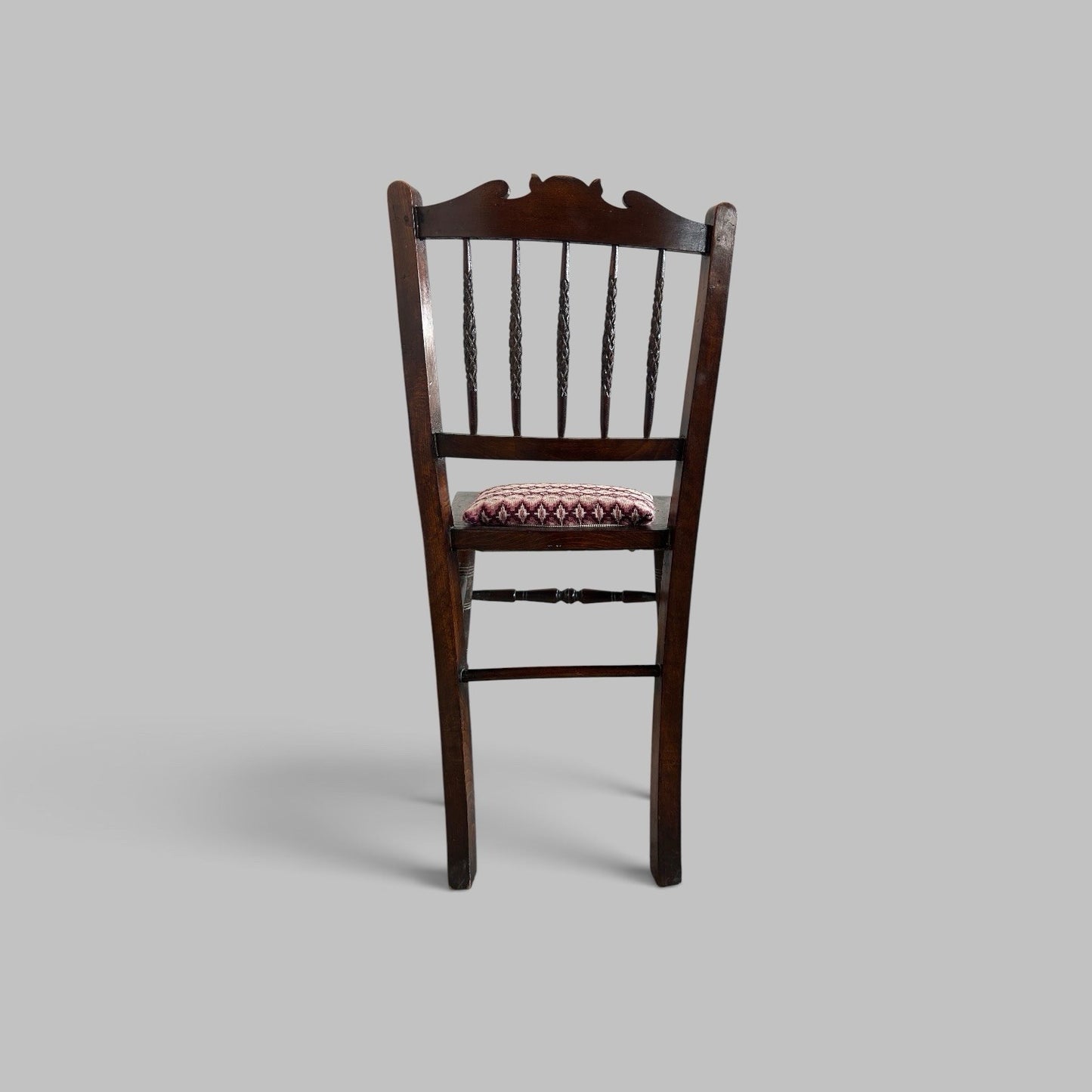 Edwardian Oak Side Chair with Barley Twist Back