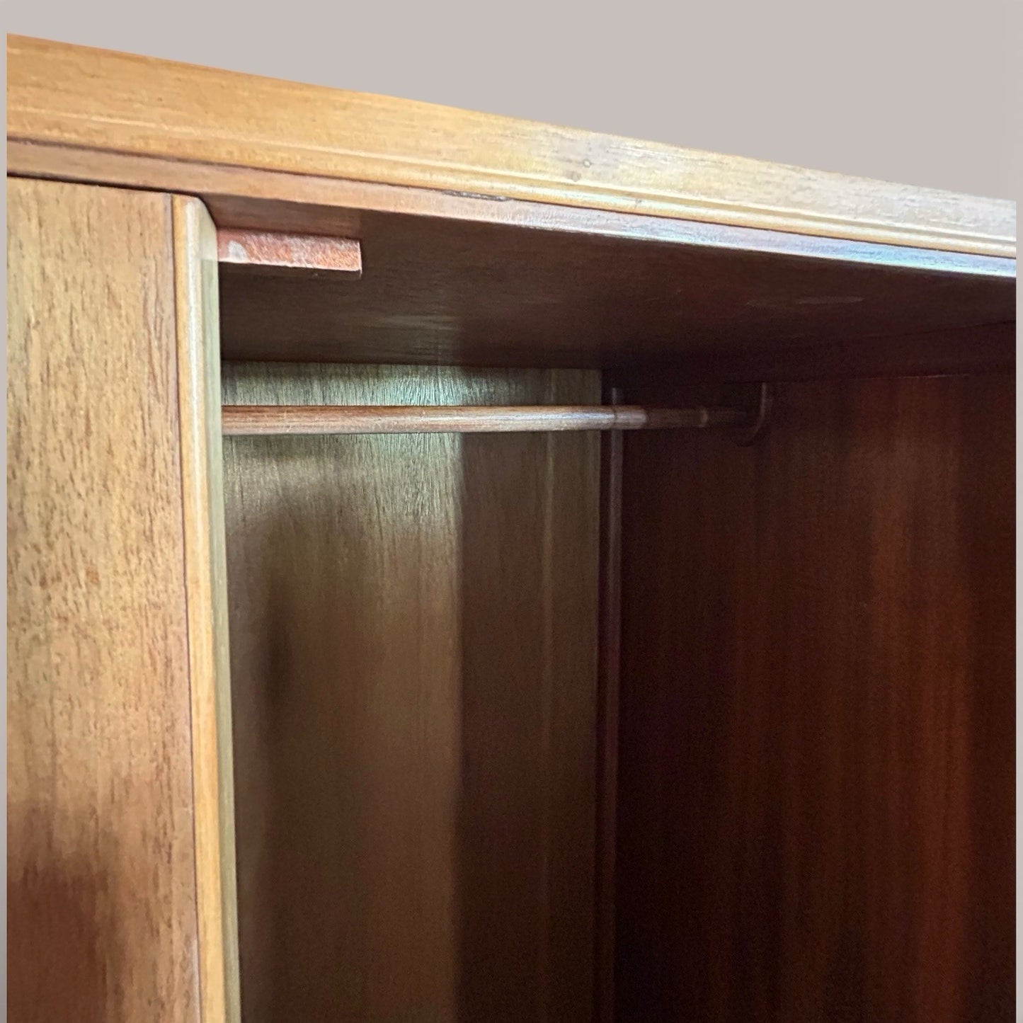 Golden Key gentleman’s wardrobe / armoire, mid-century
