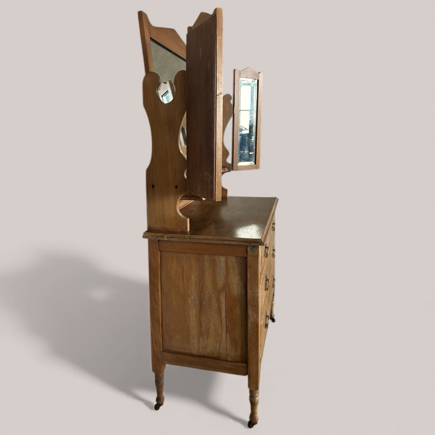 Edwardian Dresser with Triple Mirror. Great patina
