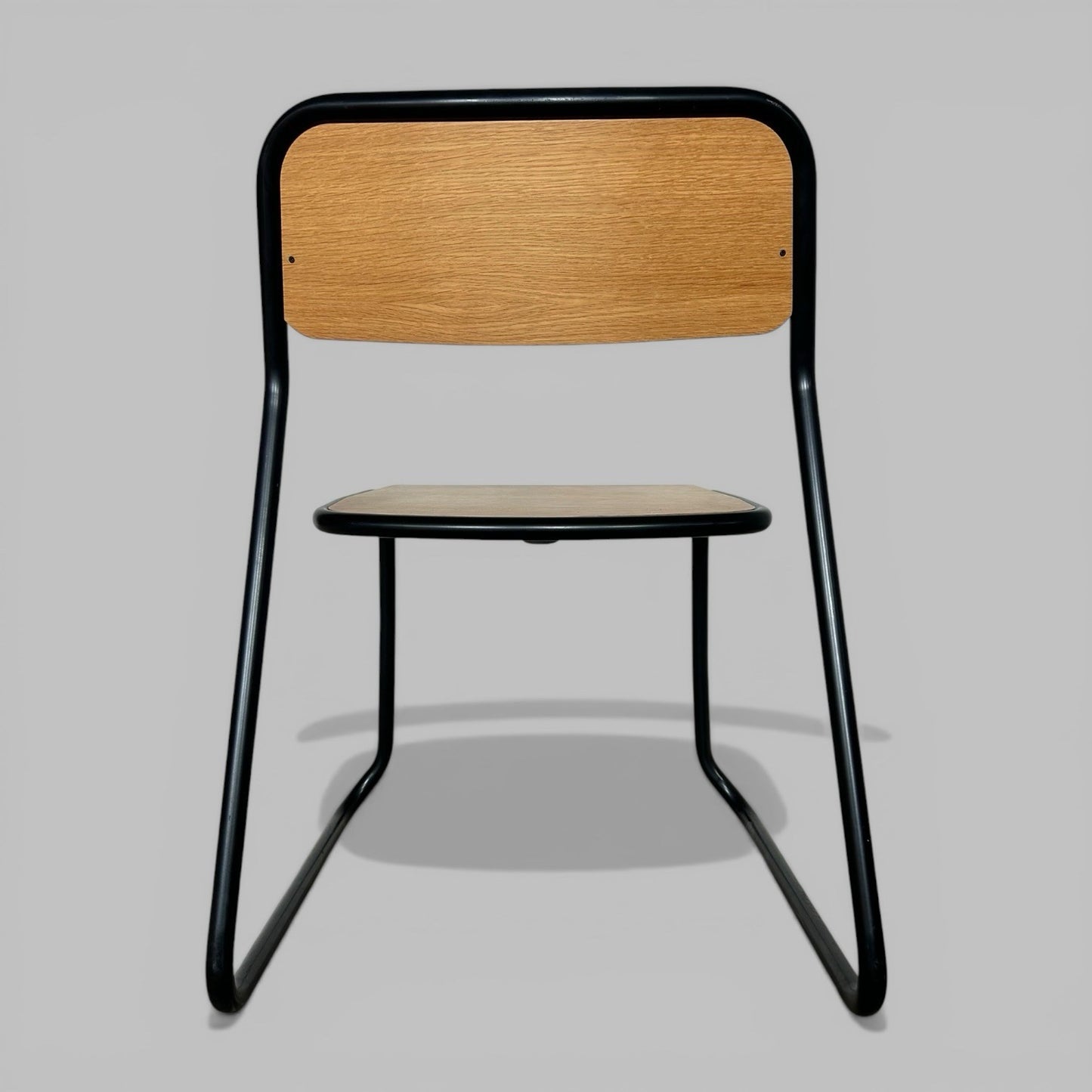 NaughtOne Bounce cantilever chair, oak and black steel dining chair