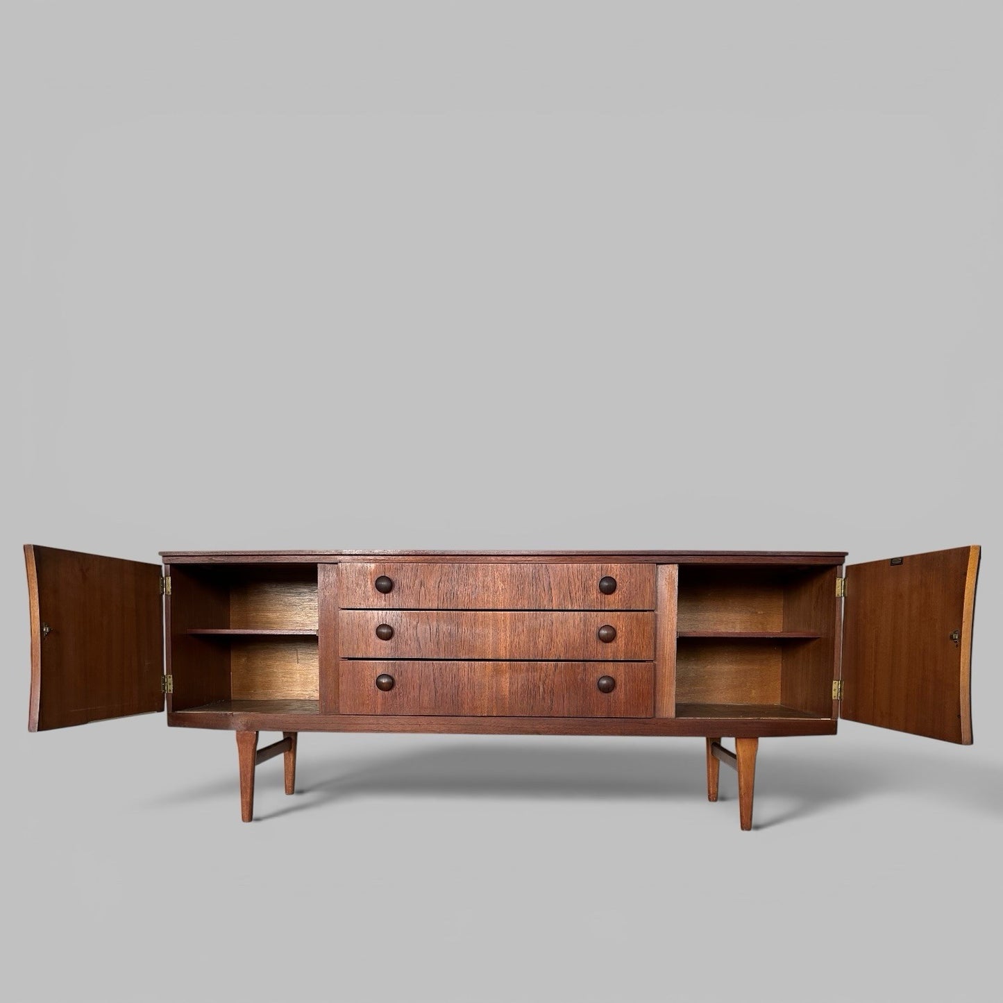 1960s Beautility Sideboard – Bow Front Teak