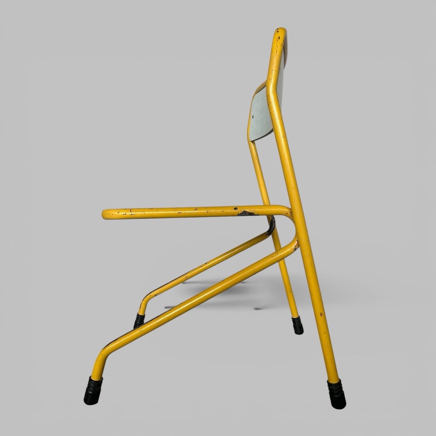 Yellow Tubular Steel Chair – Industrial School Chair with Formica Seat