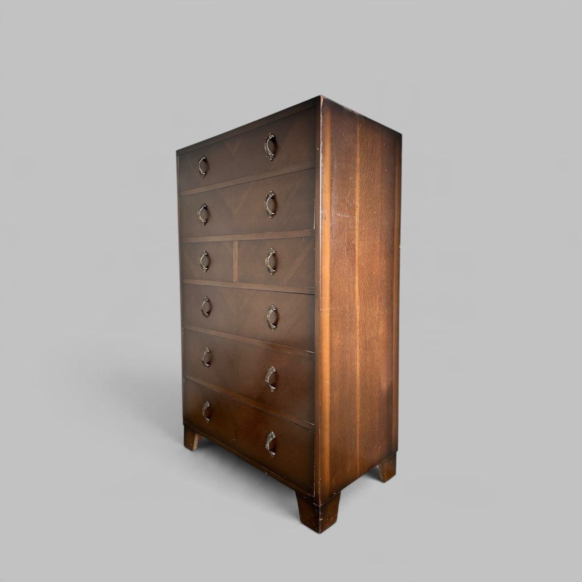 Vintage Oak Tallboy Chest of Drawers