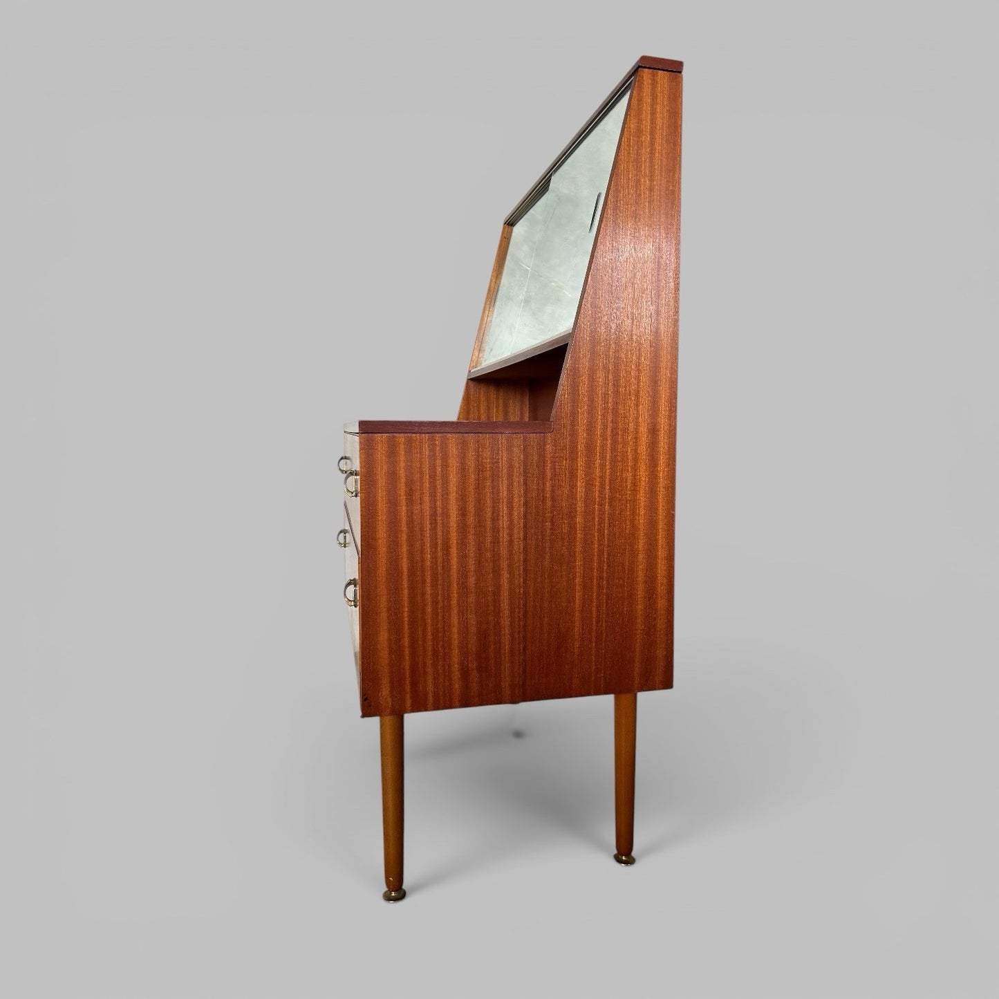 1960s Teak Dressing Table With Mirrored Sliding Doors