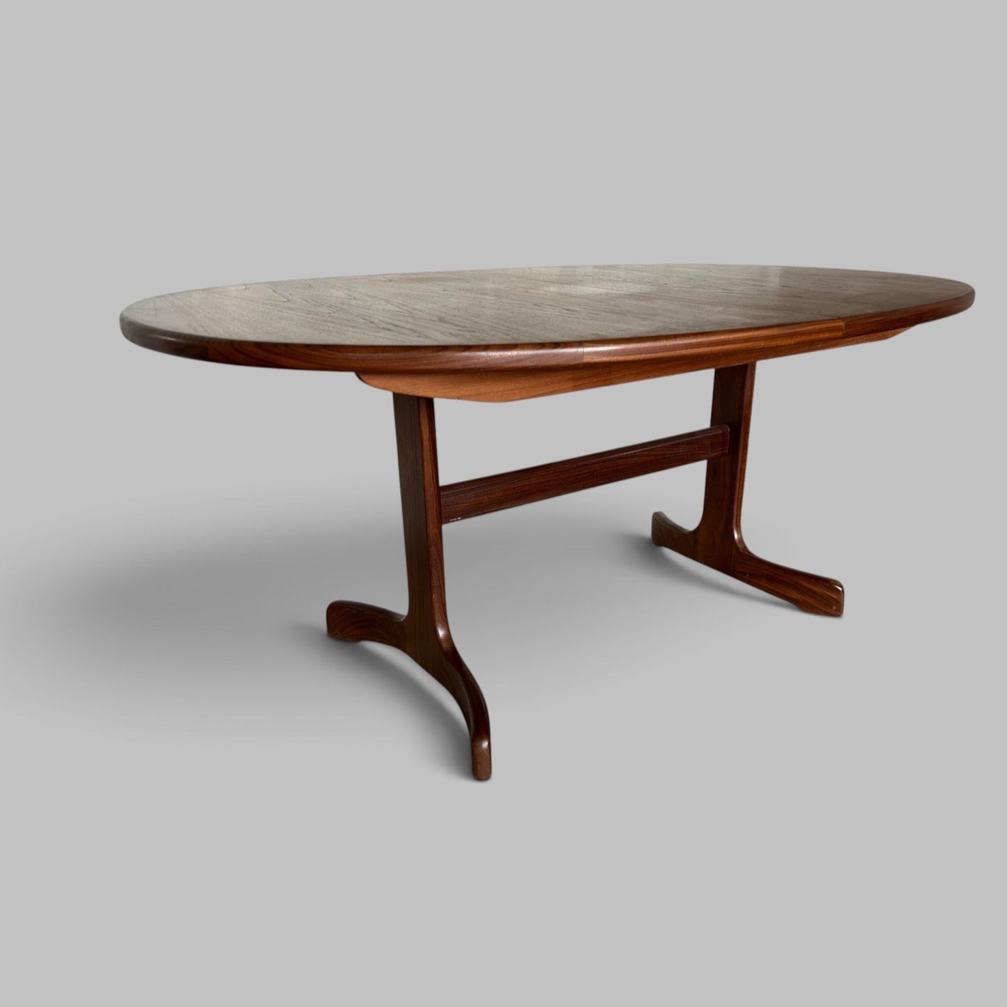 Mid Century G Plan Fresco Teak Extending Oval Dining Table - Vintage 1970s