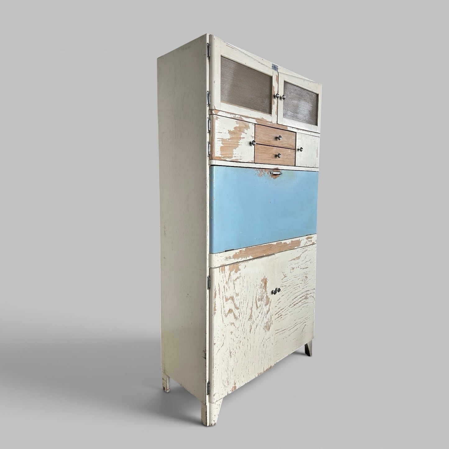 1950s Painted Kitchen Larder Cabinet with Cool Boxes