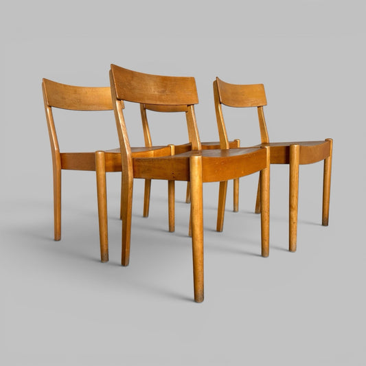 Danish Beech Stacking Dining Chairs - by FDB Møbler