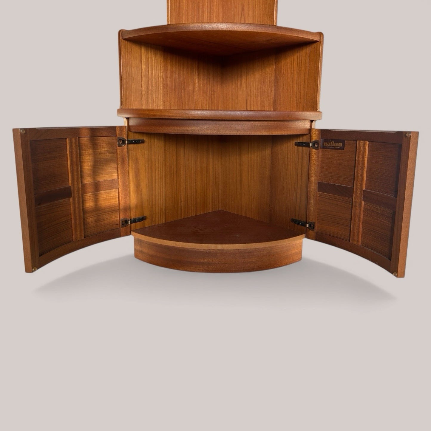 1970s Nathan Teak Corner Unit Mid Century Retro 744