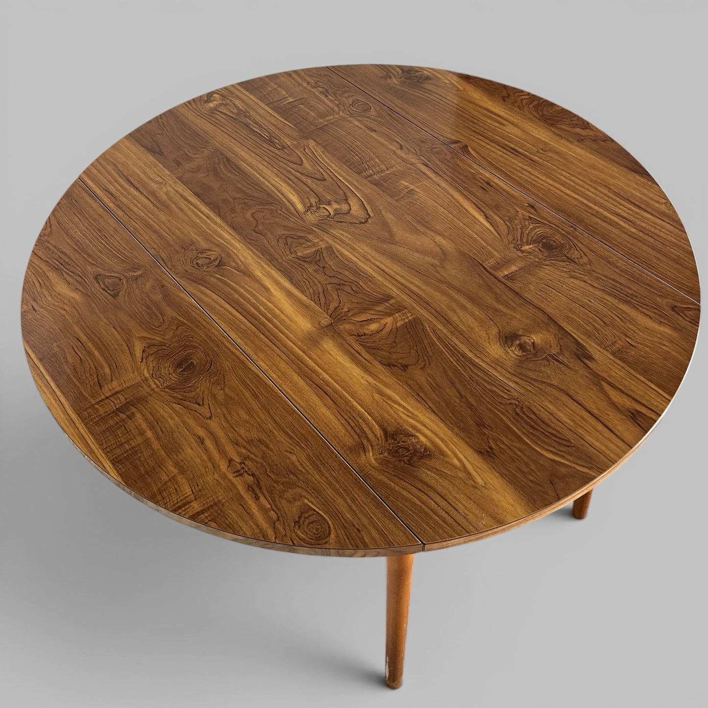 1960s Dinette Drop Leaf Dining Table – Wood Effect Formica Top