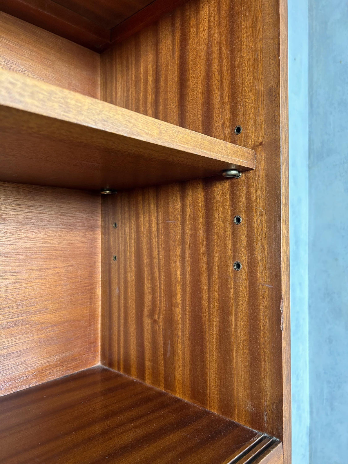 Teak mid century glazed bookcase