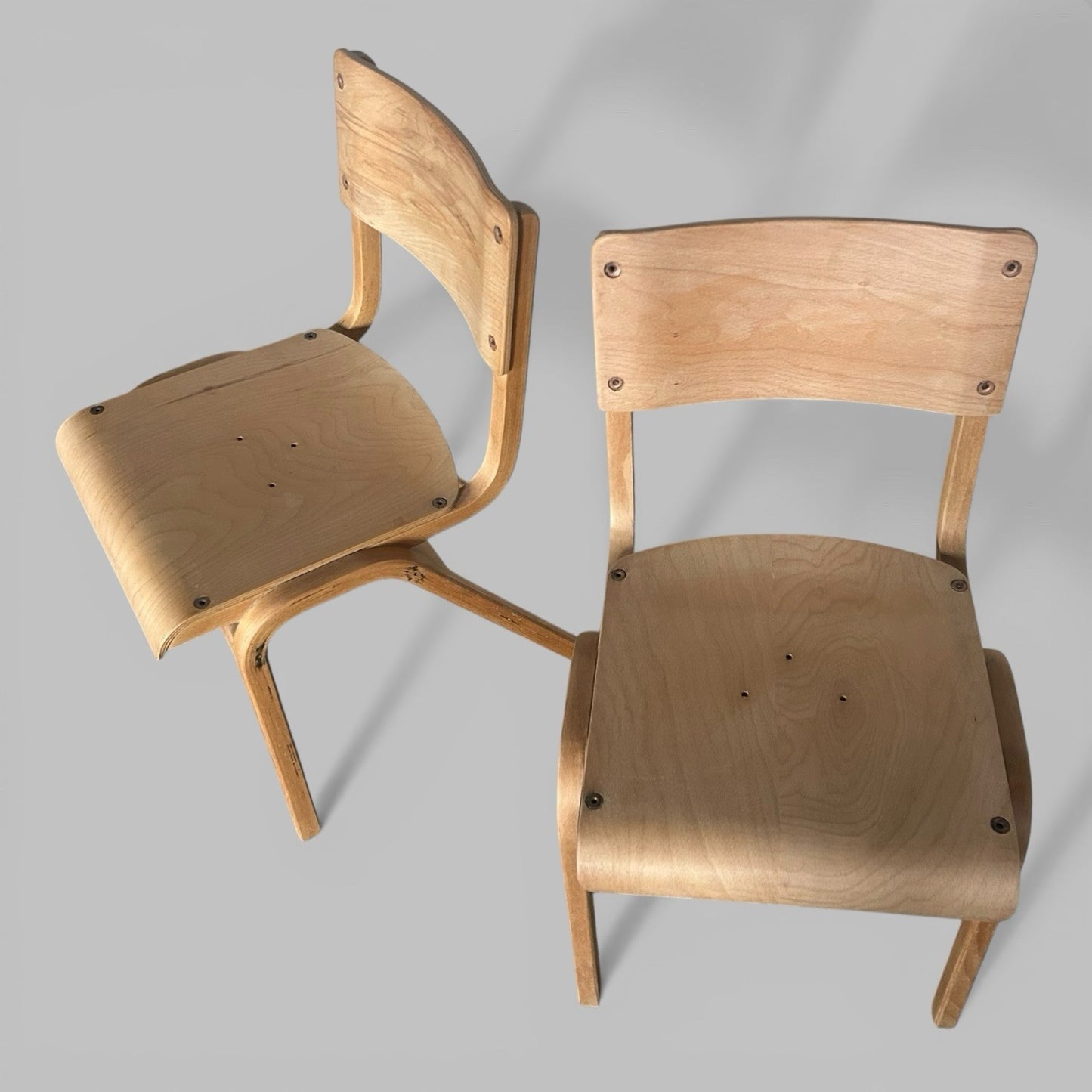 Pair of Bentwood Stacking School Chairs