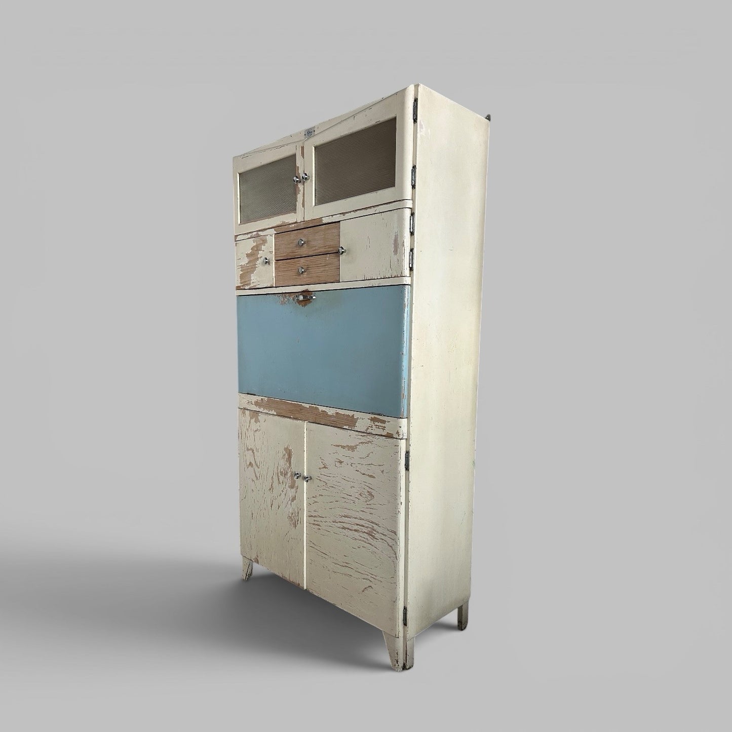 1950s Painted Kitchen Larder Cabinet with Cool Boxes