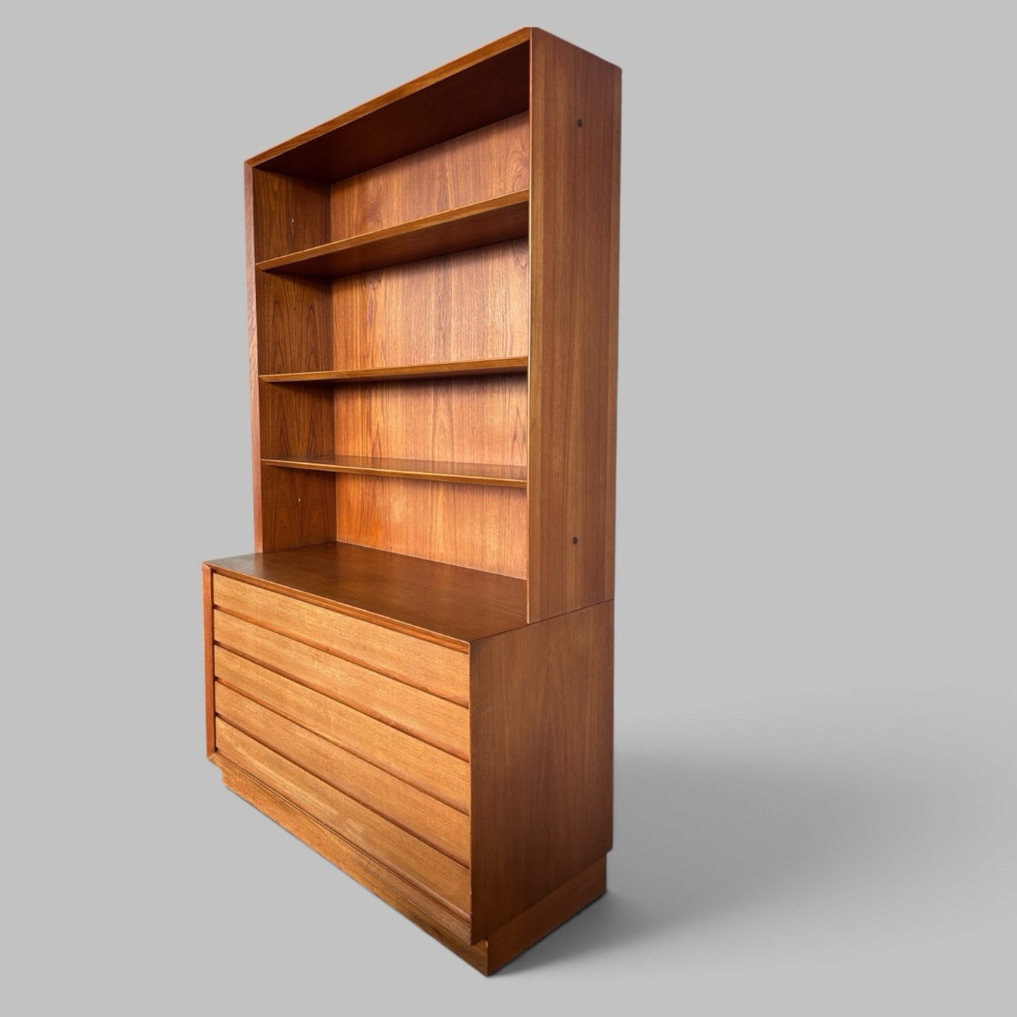 Poul Hundevad Danish 1960s Teak Five Drawer Bookcase Unit