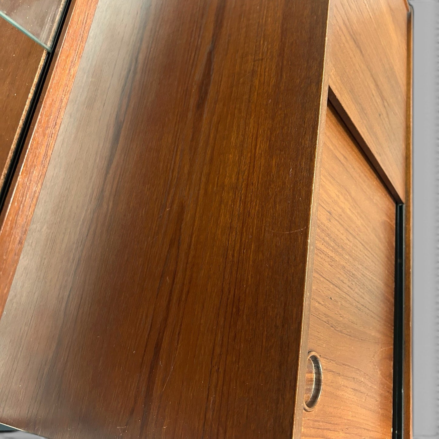Avalon Modular Teak Corner Wall Unit with Record Storage