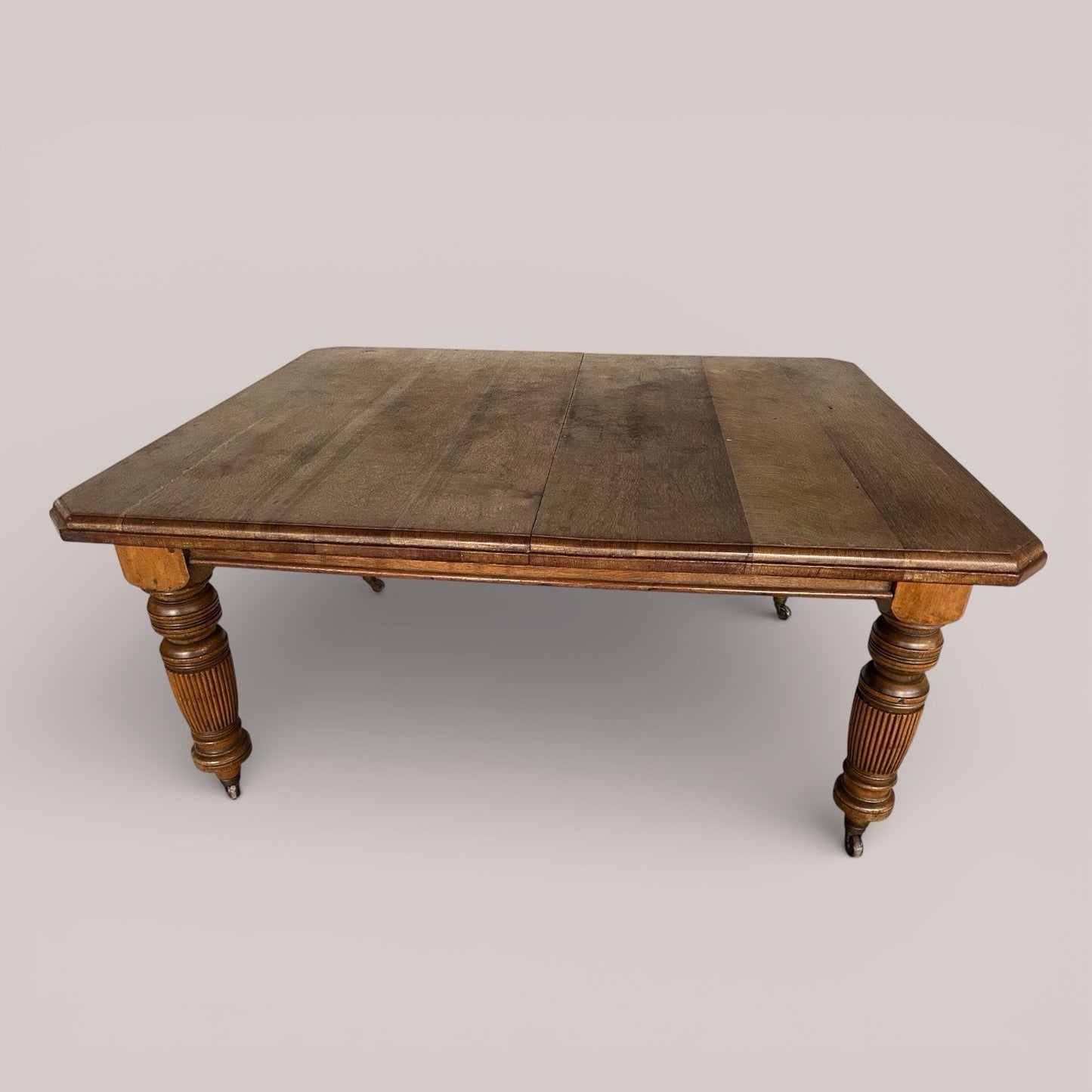 Antique Solid Oak Wind Out Extending Dining Table by Joseph Fitter