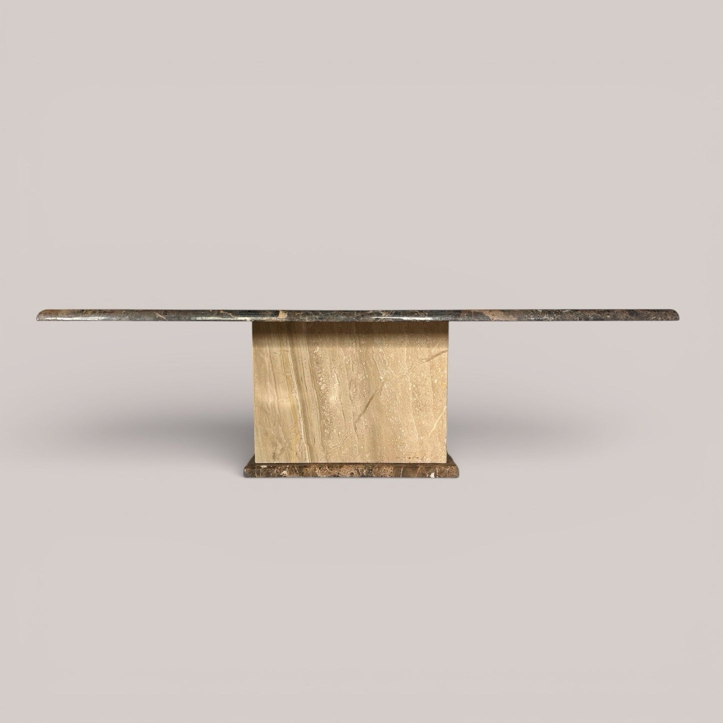 Italian solid marble coffee table with pedestal base, late 20th century