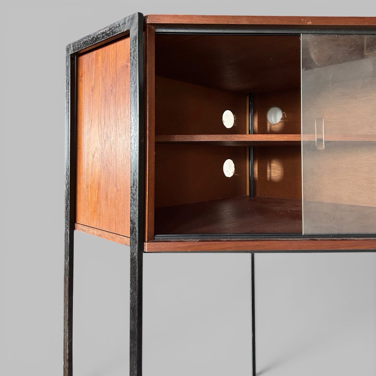 Avalon Modular Teak Corner Wall Unit with Record Storage