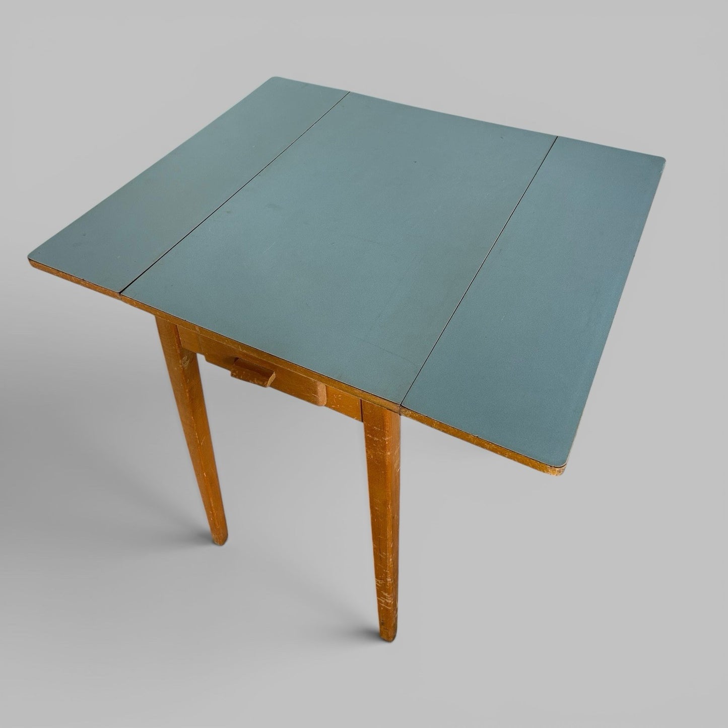1960s Formica Drop Leaf Dining Table & Stacking Chair Set