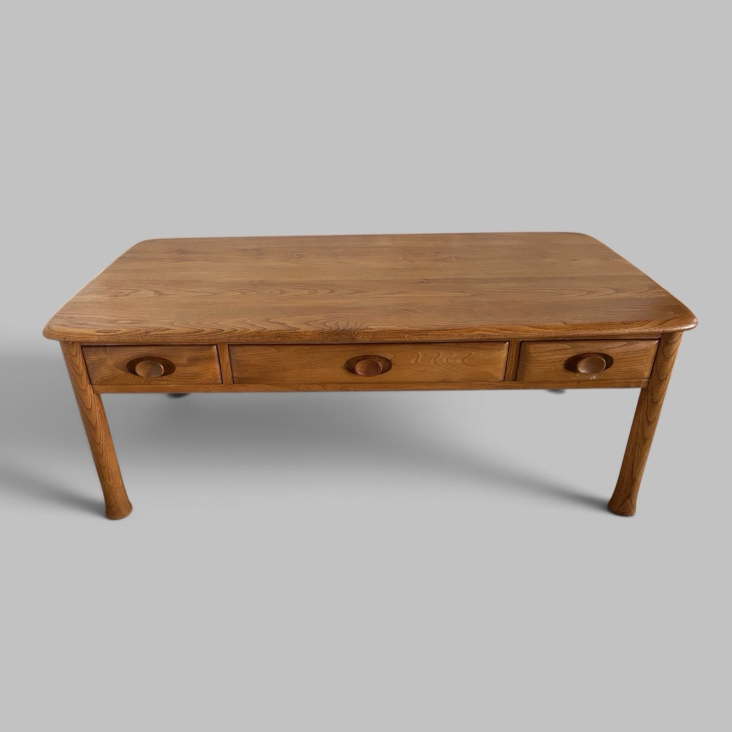Ercol Sappho 842 Elm Coffee Table – Three Drawer Coffee Table