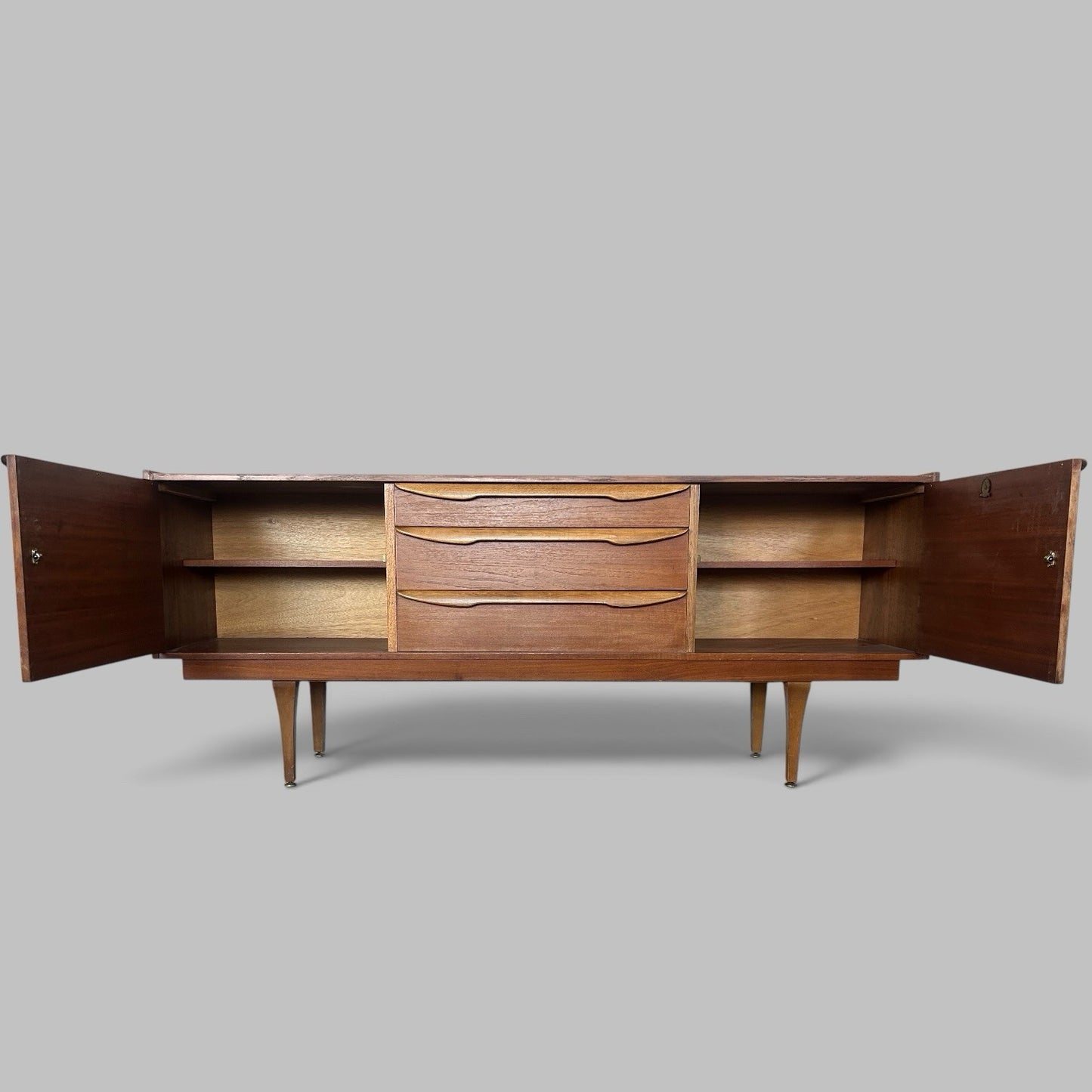 Mid Century Stonehill Teak Sideboard with Three Drawers
