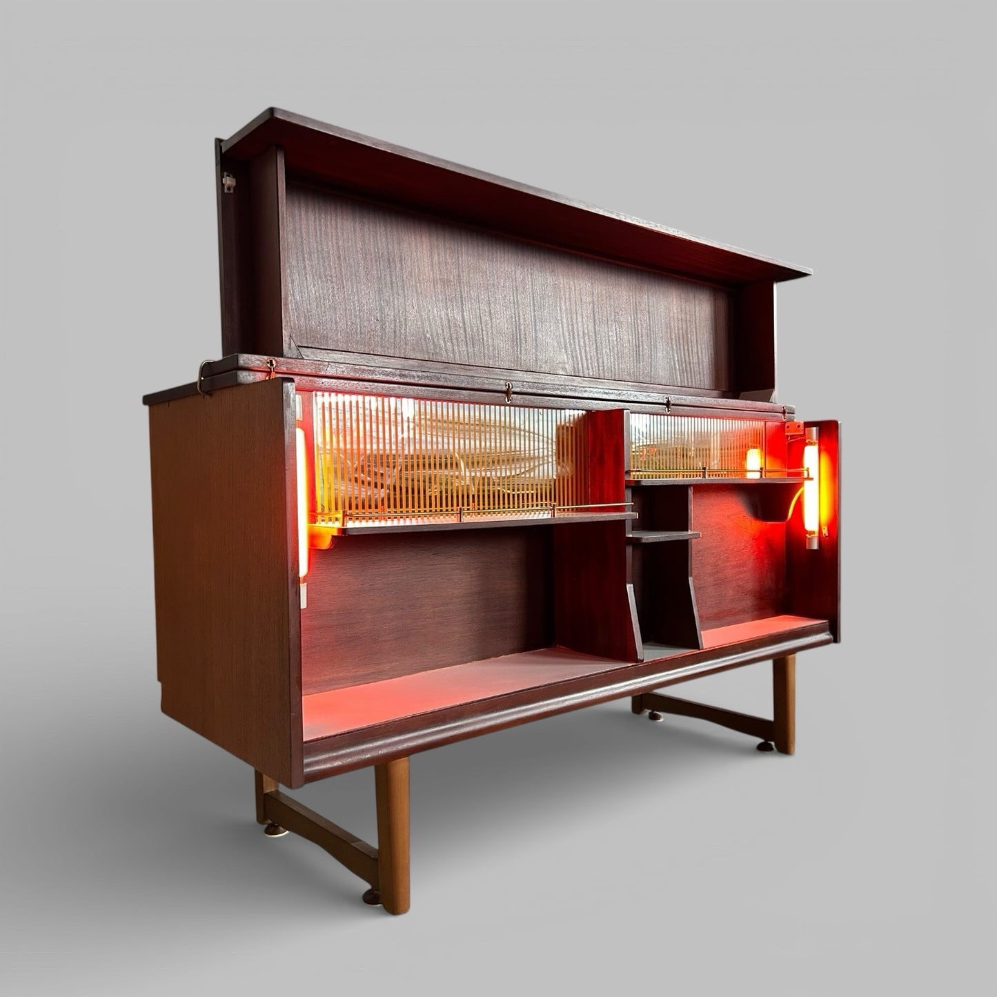 Mid Century Teak Sideboard With Concealed Cocktail Bar