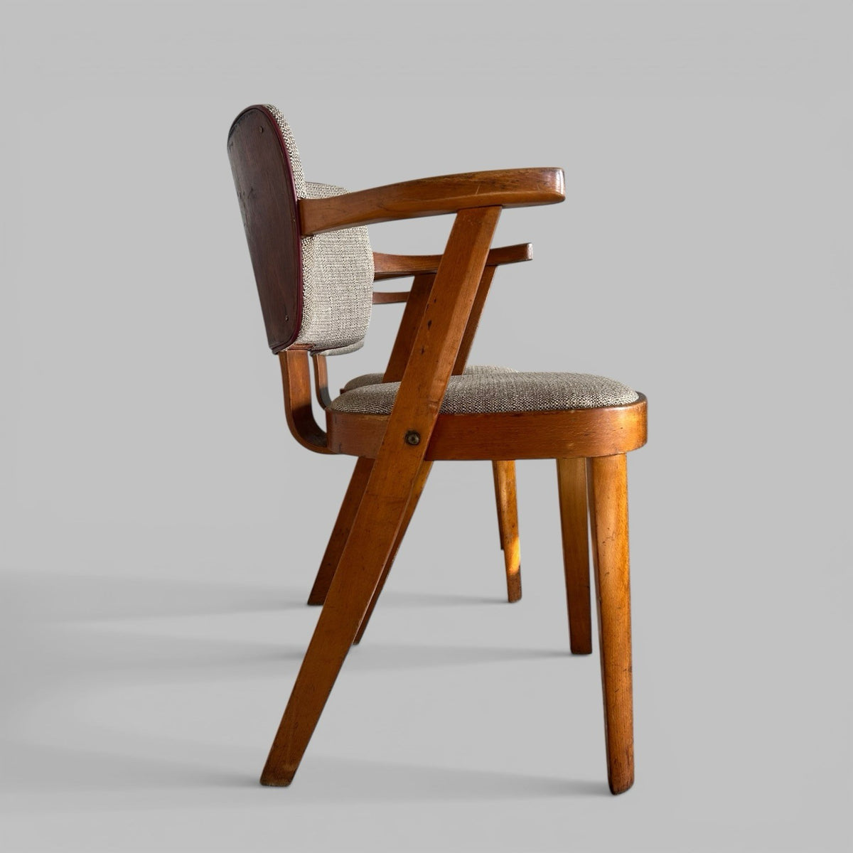 Pair of 1950s Mid Century Armchairs – Upholstered Lounge Dining Chairs