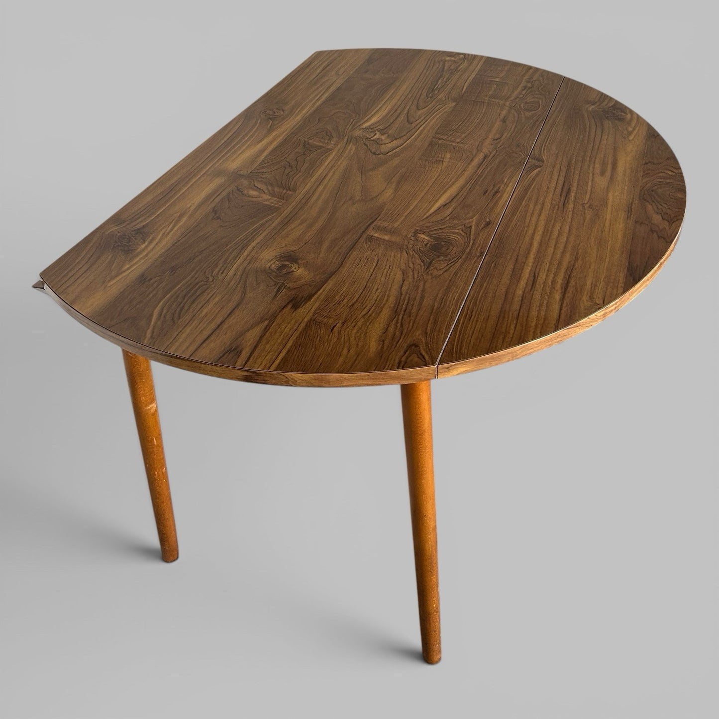 1960s Dinette Drop Leaf Dining Table – Wood Effect Formica Top