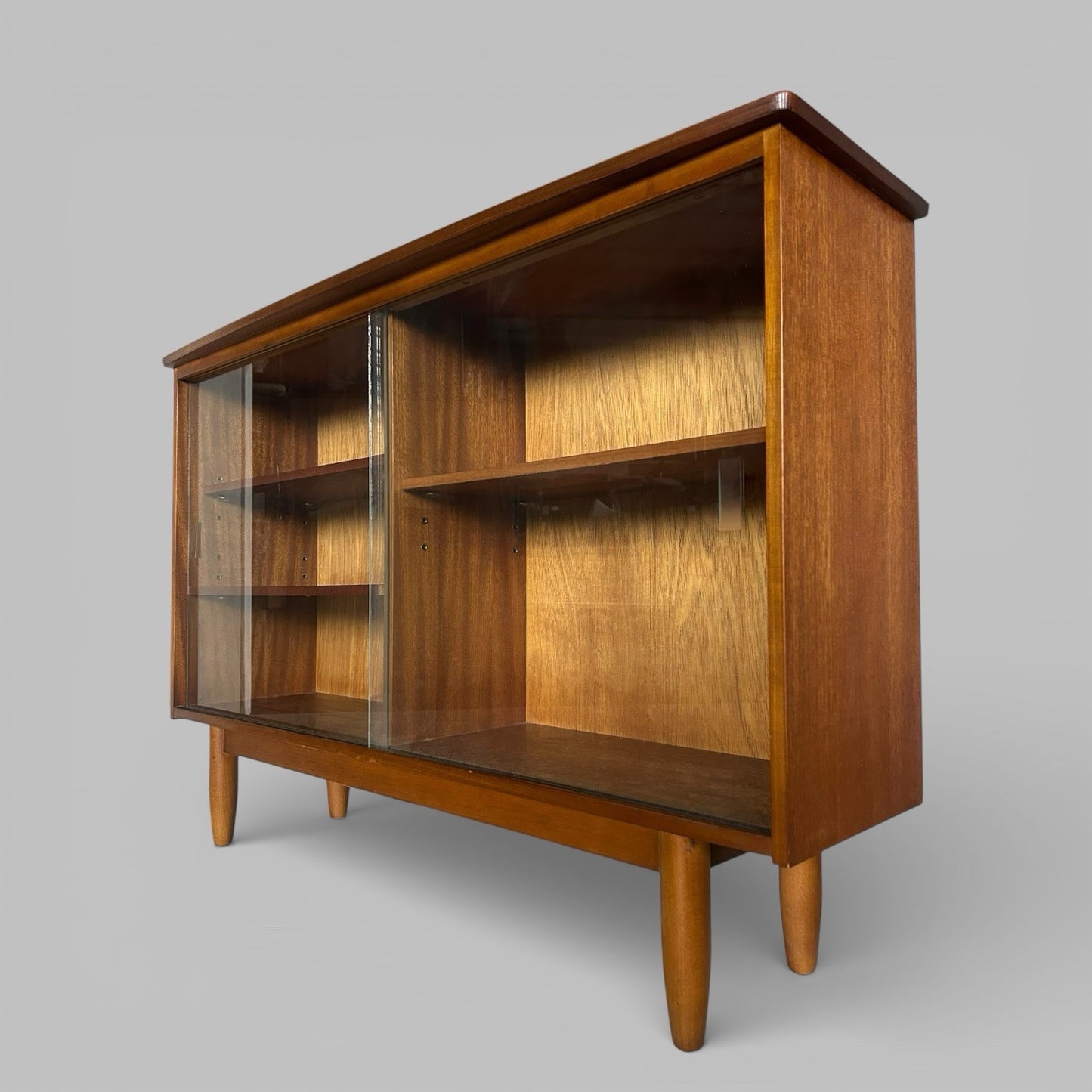 Mid Century Teak Glazed Bookcase