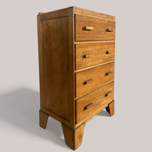 1930s Utilitarian Solid Pine Tallboy