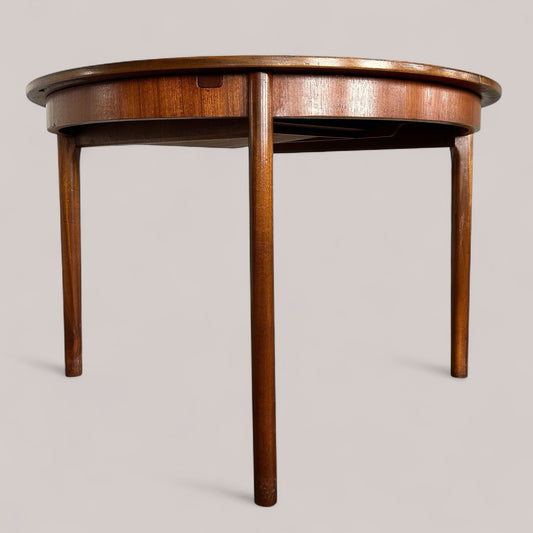 Mid Century Macintosh Round Teak Dining Table, Extending