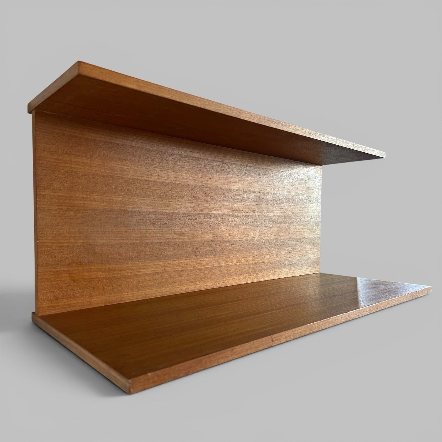 Mid Century Tapley Wall Shelf – Teak Floating Double Shelf
