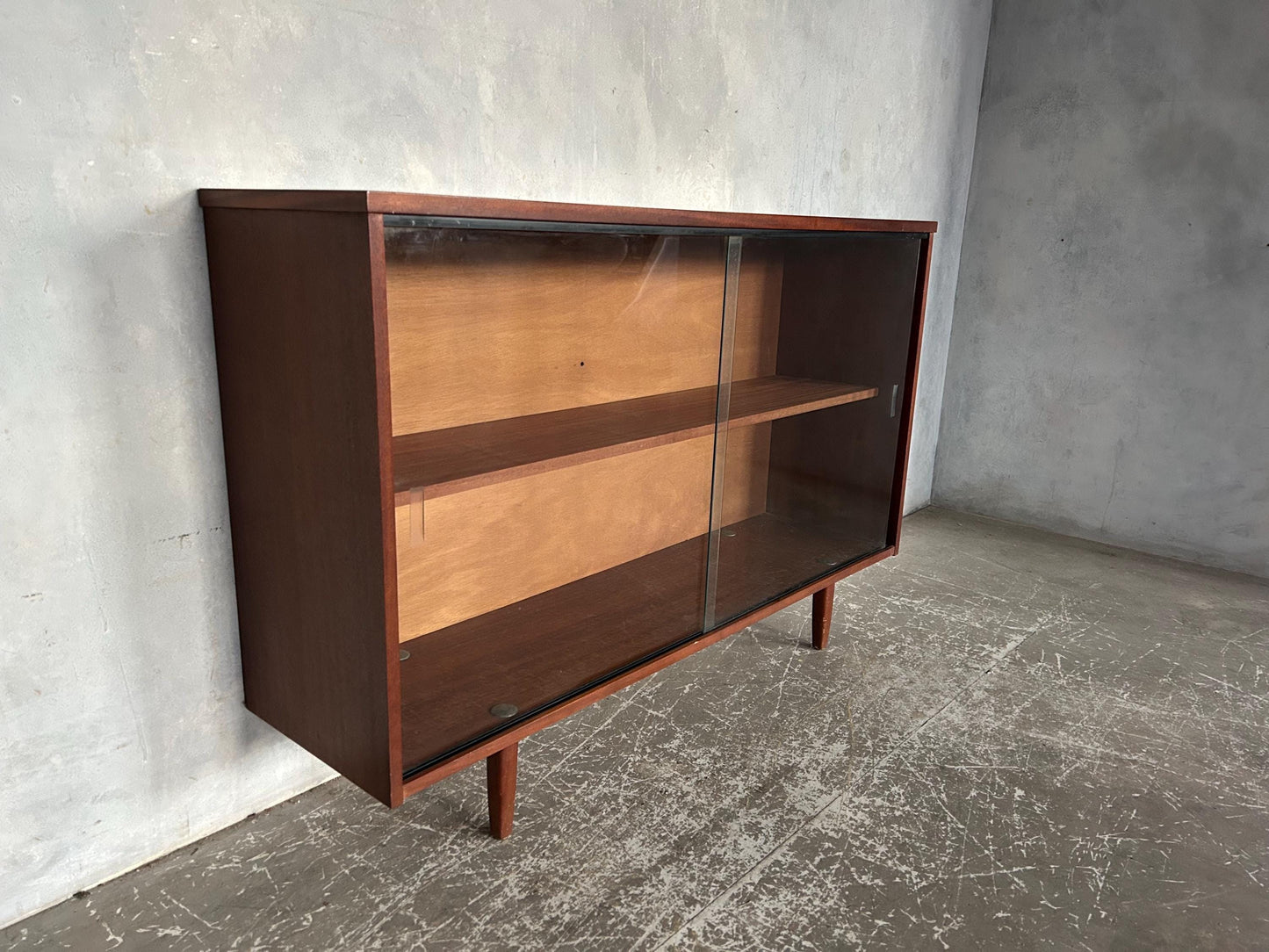 mid century glazed bookcase / display unit by Avalon