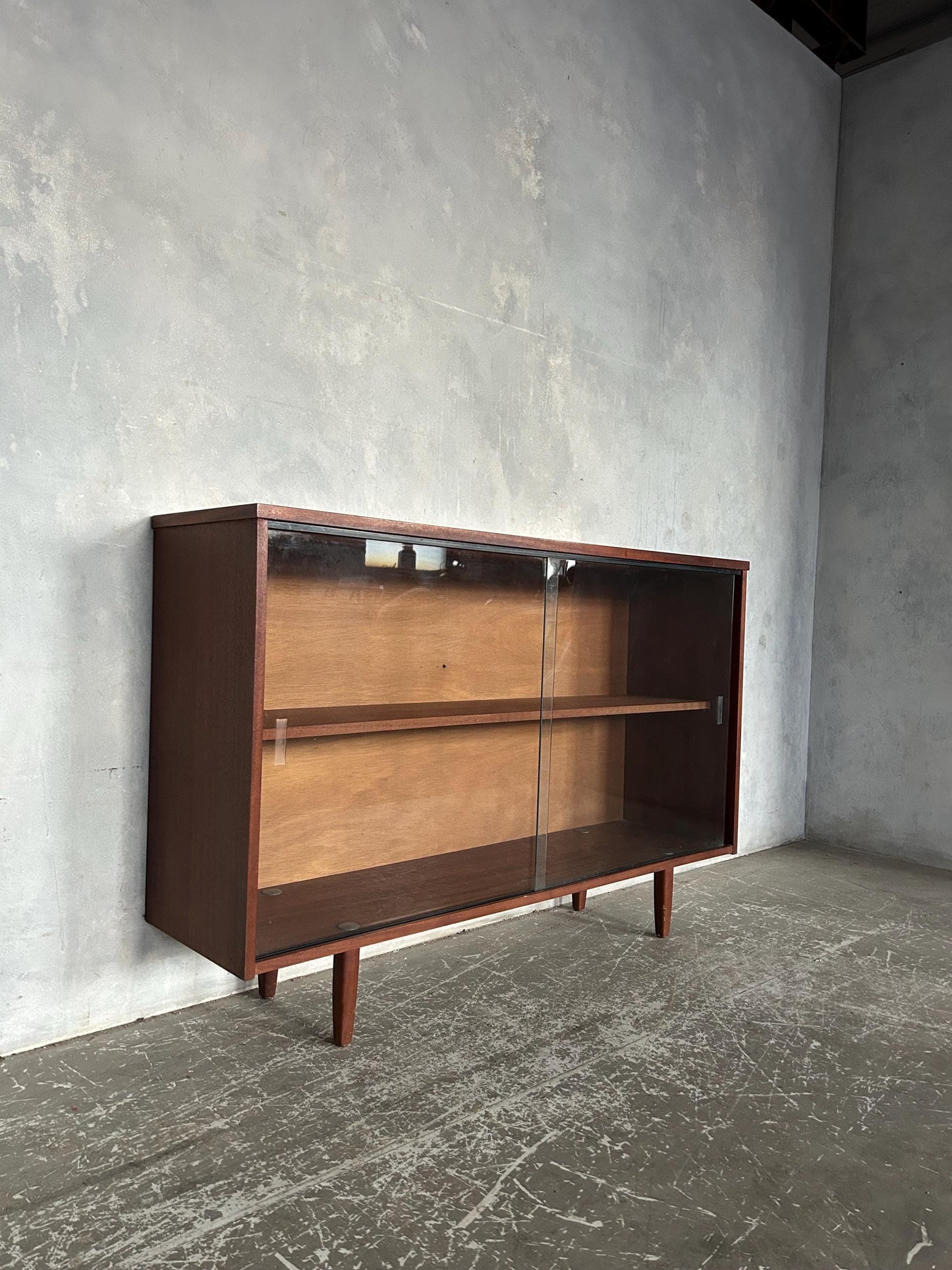 mid century glazed bookcase / display unit by Avalon