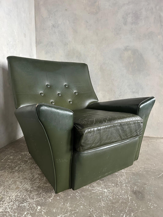 1960s green leatherette armchair