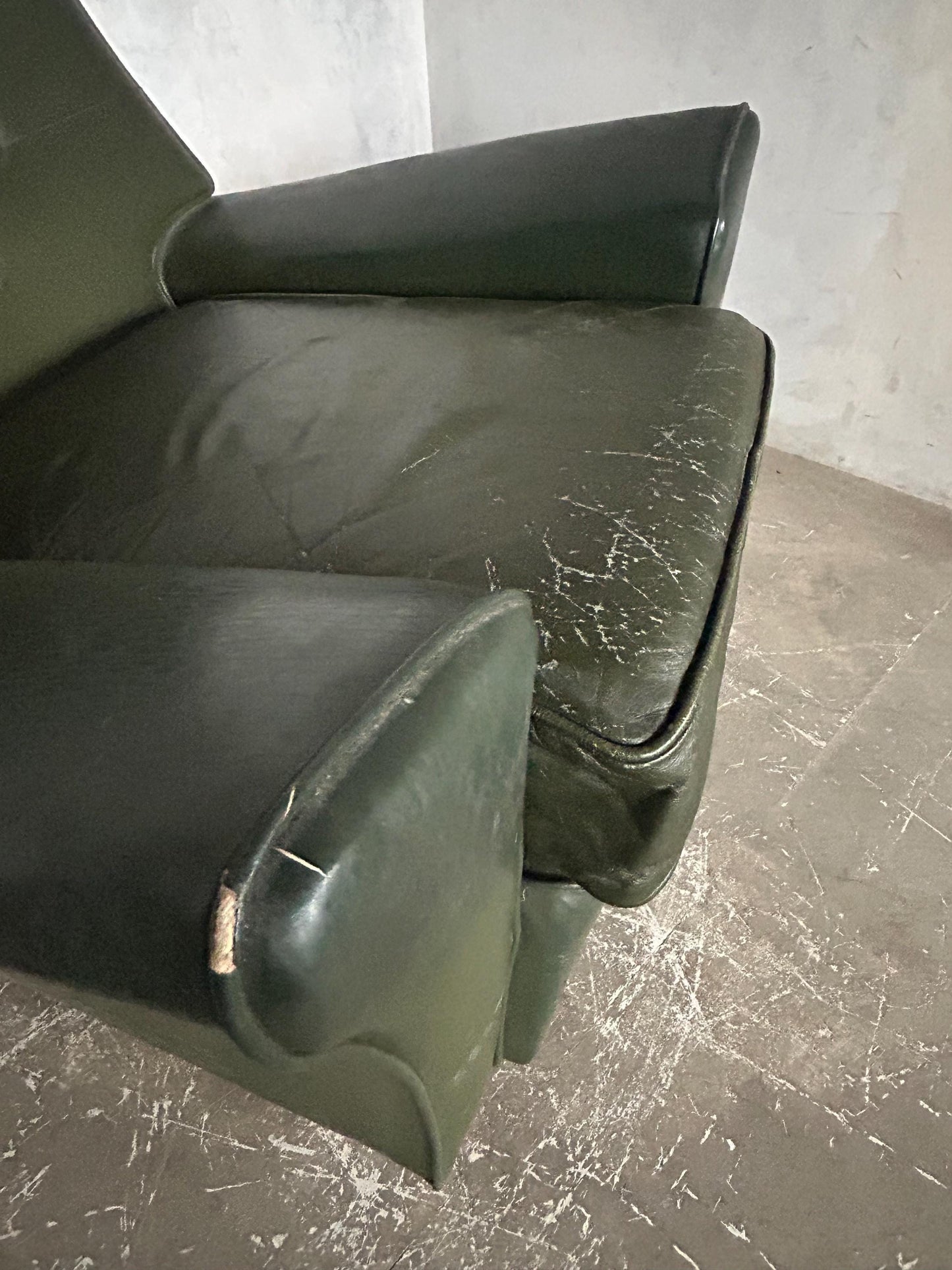 1960s green leatherette armchair