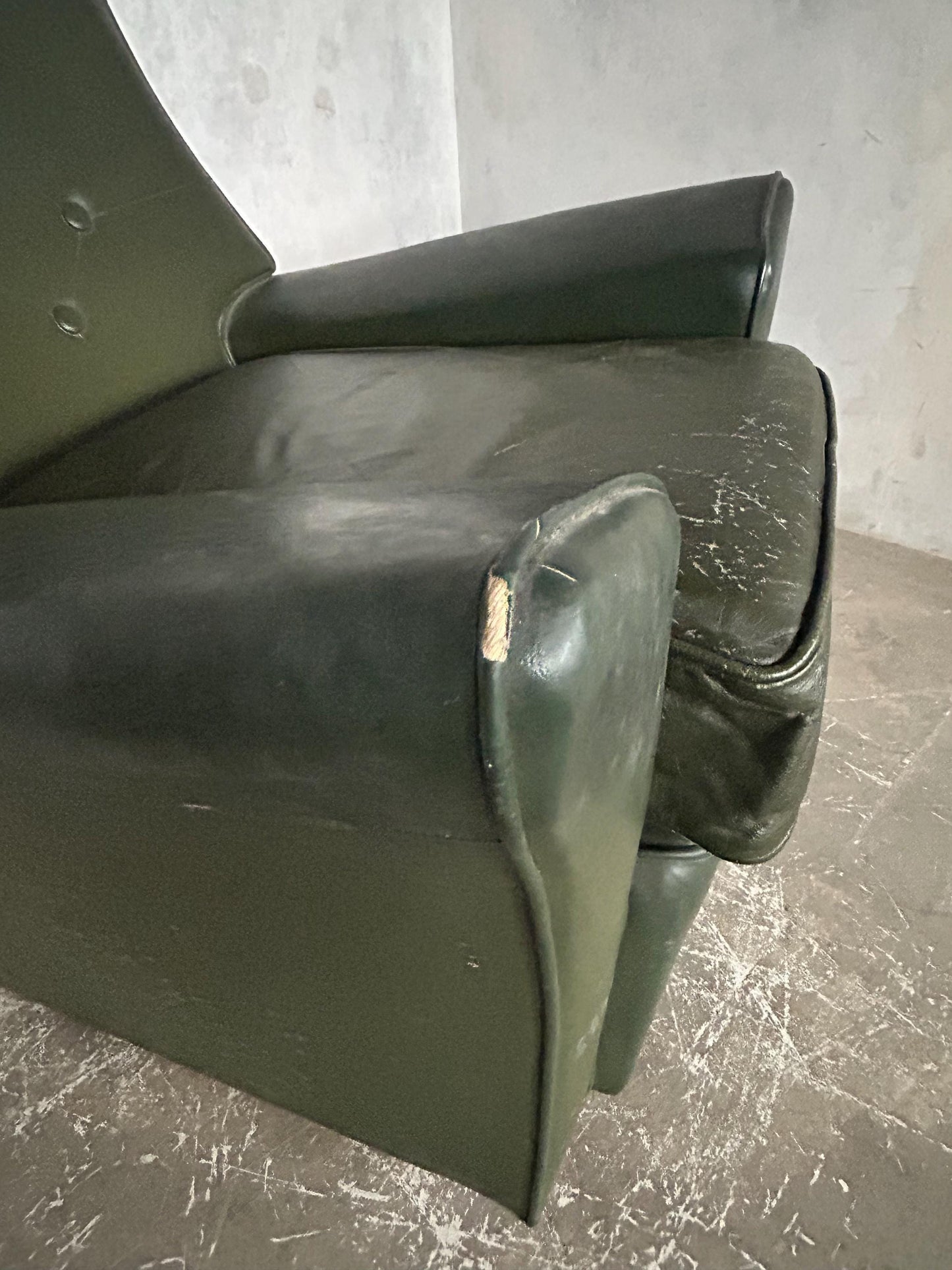 1960s green leatherette armchair