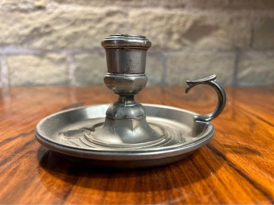 Vintage pewter(?) candlestick holder